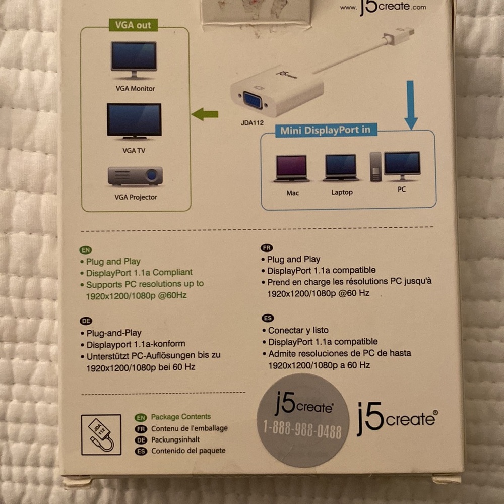 VGA Mini DisplayPort Adapter j5 create - Picture 5 of 8